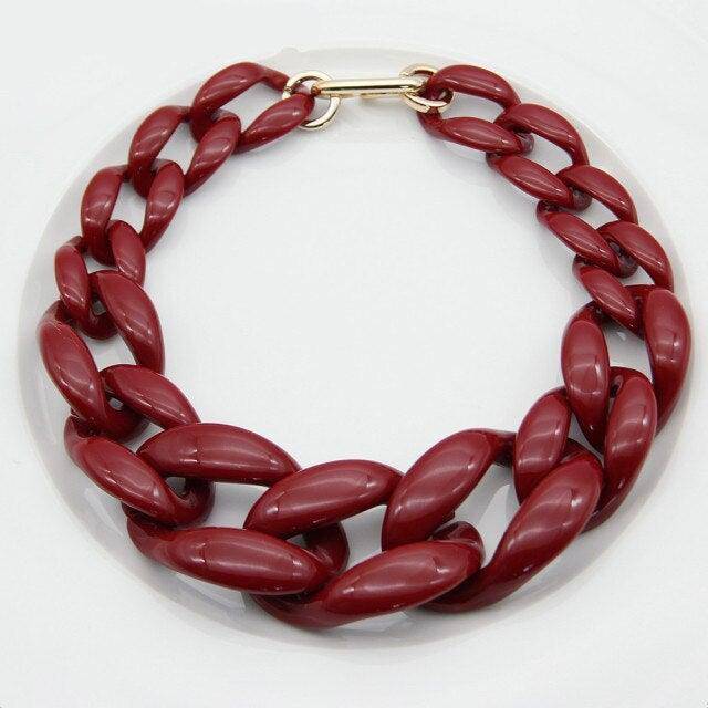 Bohemian Big Chunky Chain Link Necklace - Charlotte-dress