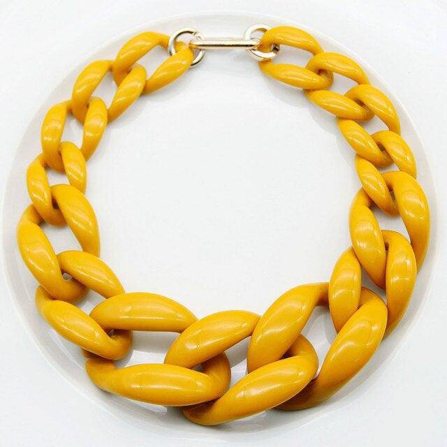 Bohemian Big Chunky Chain Link Necklace - Charlotte-dress