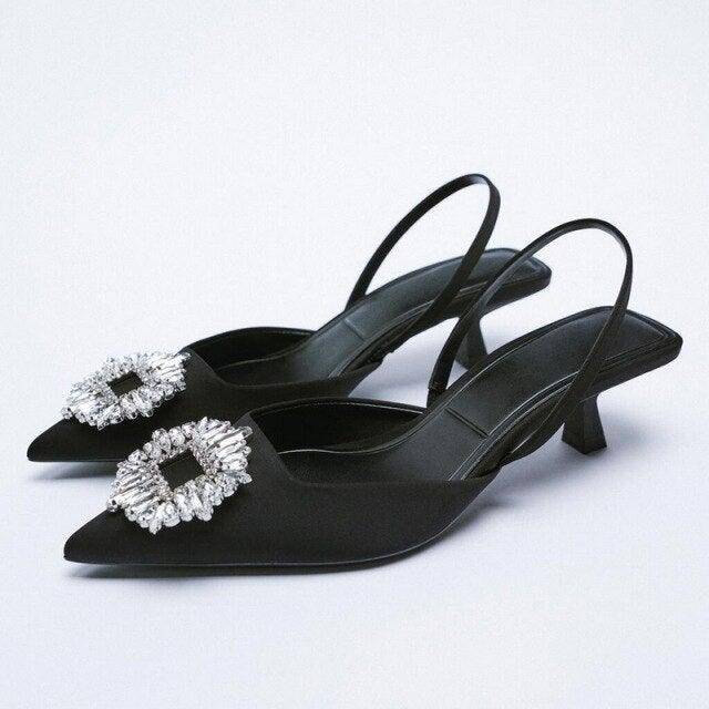 Women's Crystal Diamond Pumps For Wedding - Charlotte-dress