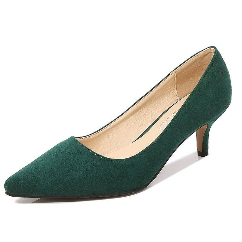 👠Women's Leather 2.25 Inch High Heel Pumps Girl Stiletto