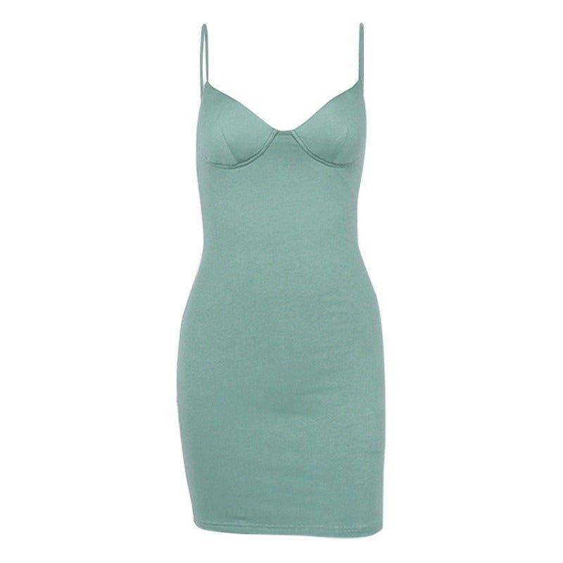 Charlotte Spring and summer short dresses new women's party V-neck tight package hip halter dress - Charlotte-dress