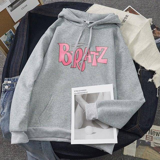 Unisex Bratz Letter Print Hoodie Autumn Sweatshirt