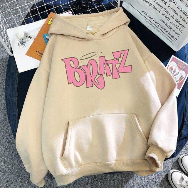 Unisex Bratz Letter Print Hoodie Autumn Sweatshirt