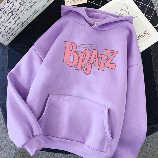 Unisex Bratz Letter Print Hoodie Autumn Sweatshirt