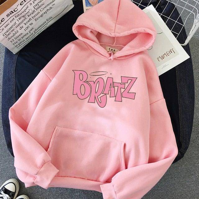 Unisex Bratz Letter Print Hoodie Autumn Sweatshirt