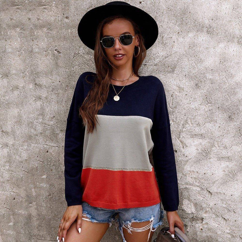 Charlotte Women's Lightweight Color Block Hooded Pullover Sweaters