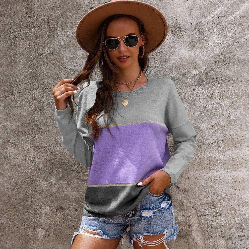 Charlotte Women's Lightweight Color Block Hooded Pullover Sweaters