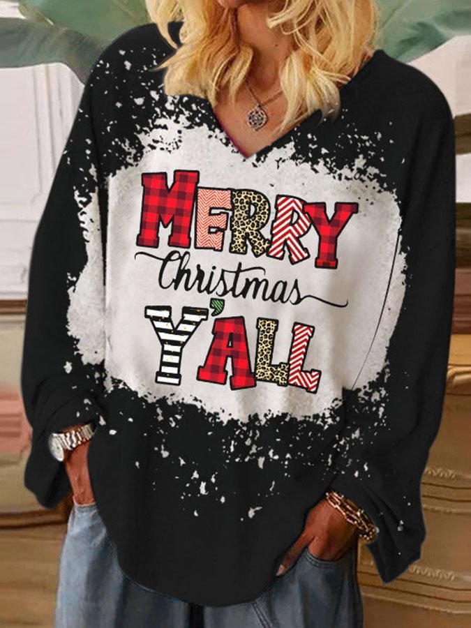 Merry Christmas Women's Y'all Tie Dye Shirt