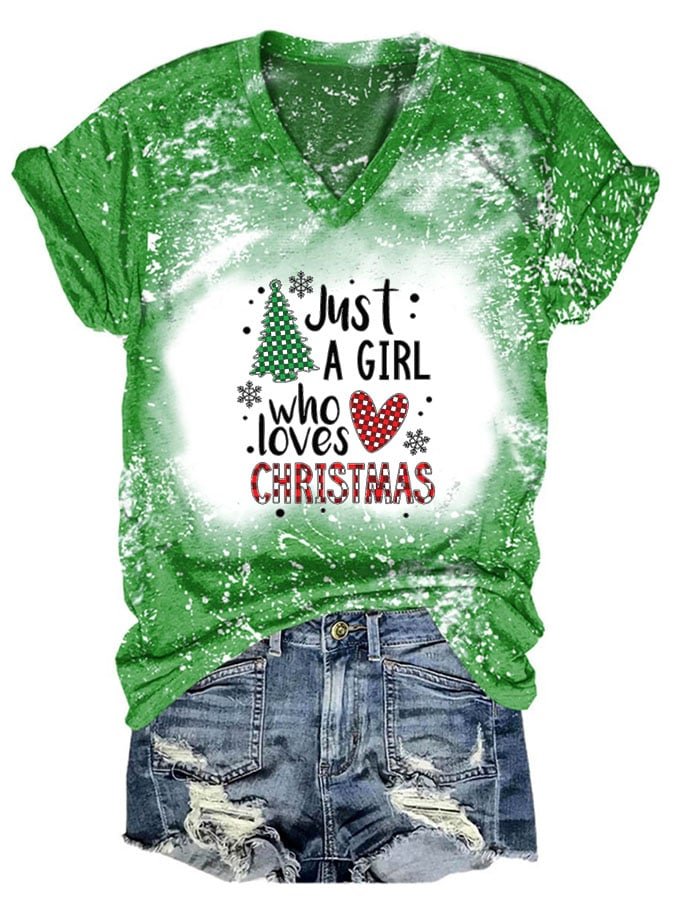 Christmas Fashion Tie Dye Print Short Sleeve T-Shirt