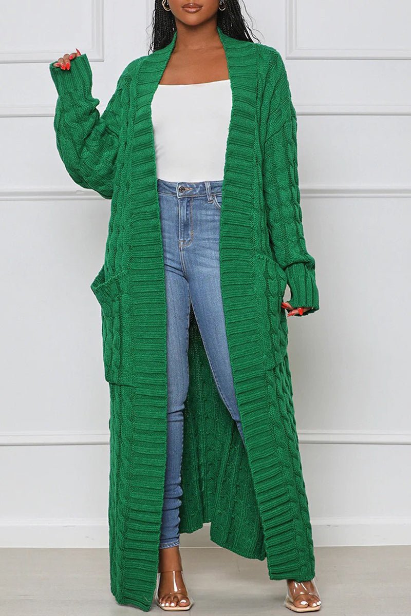 Women's Stylish Solid Color Knitted Sweater Coat