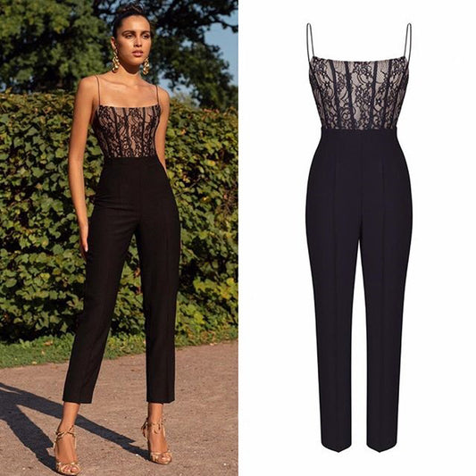 Sexy Lace Strap Sleeveless Jumpsuit CD637