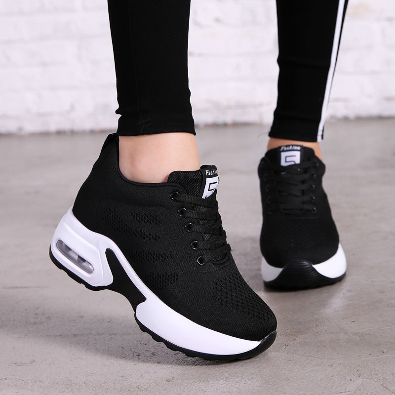 Women's Mesh Platform Low Top Lace Up Sneakers CD430