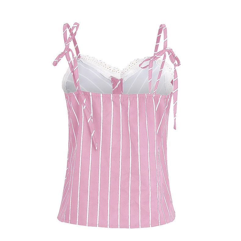 Printed Halter Pajamas Two-piece Home Suit CD618