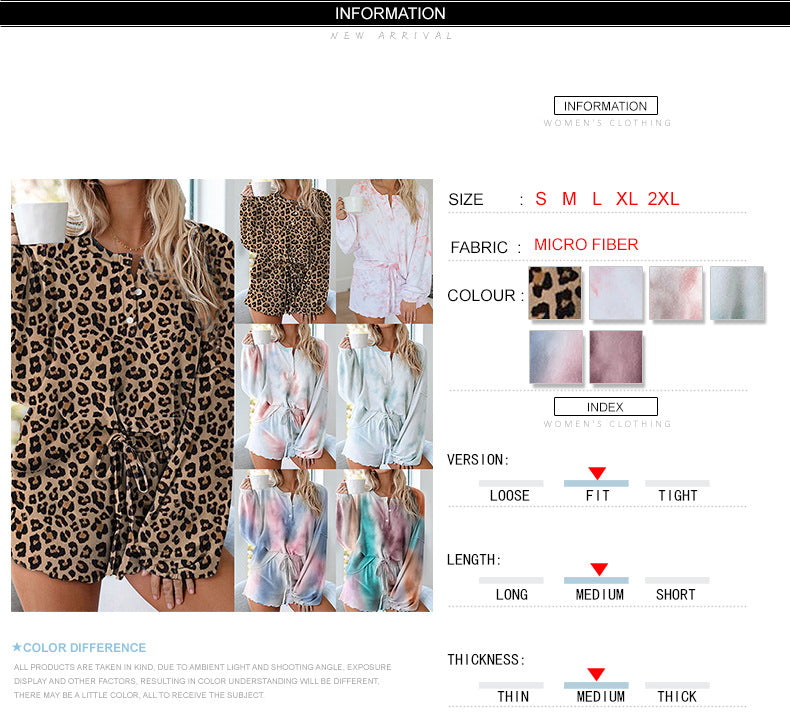 Tie Dyed Printed Shorts Set Home Suit for Women CD598