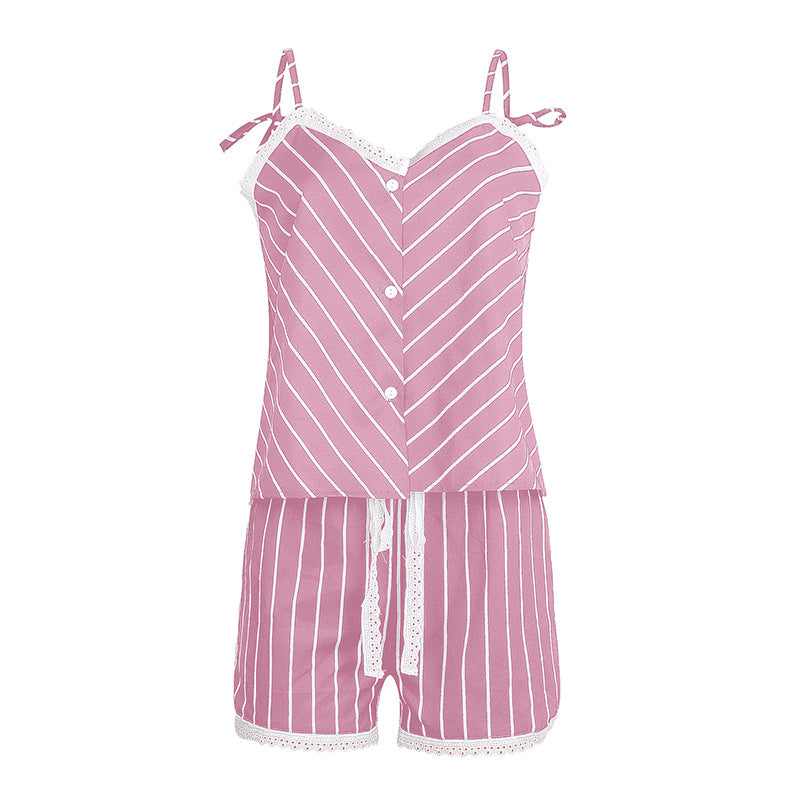 Printed Halter Pajamas Two-piece Home Suit CD618