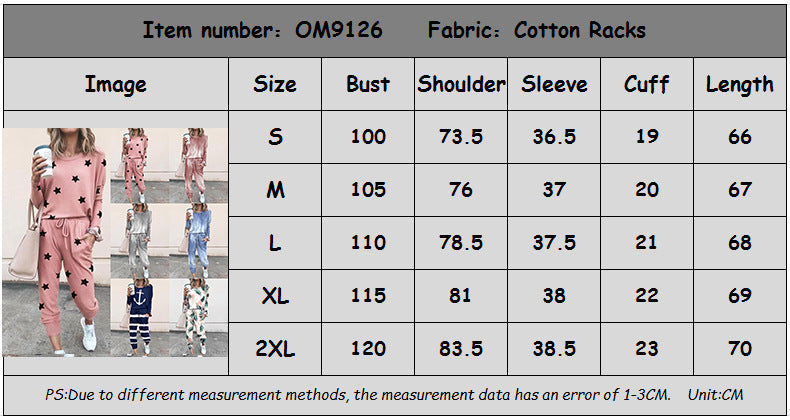 Loose Printed Long Sleeve Leisure Suit CD607