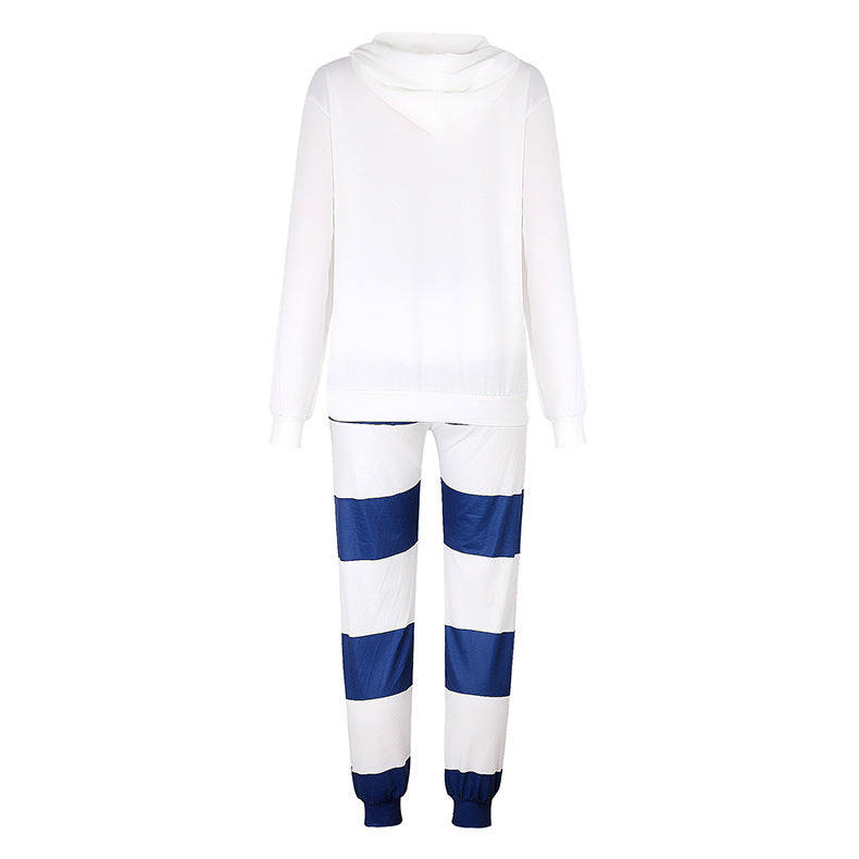 Women's Loose Print Hooded Sports Set CD620