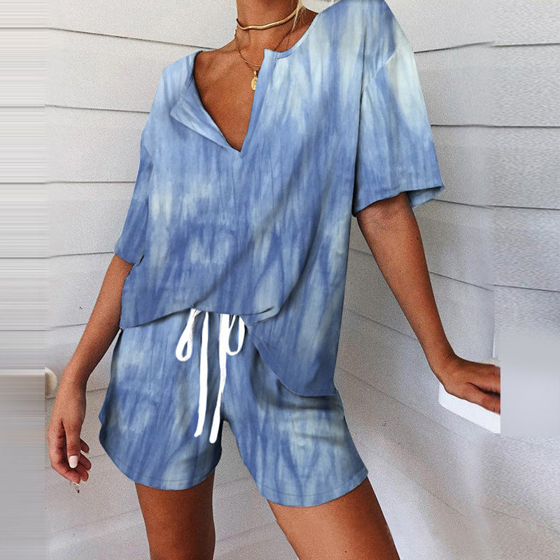 Women's Loose Print Home Suit Set CD611