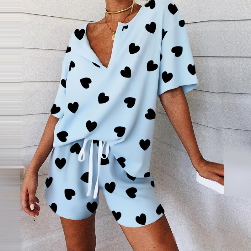 Women's Loose Print Home Suit Set CD611