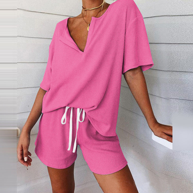 Women's Loose Print Home Suit Set CD611
