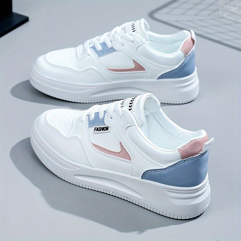 Women's Letter Patch ColorBlock Skate Low Top Sneakers CD416