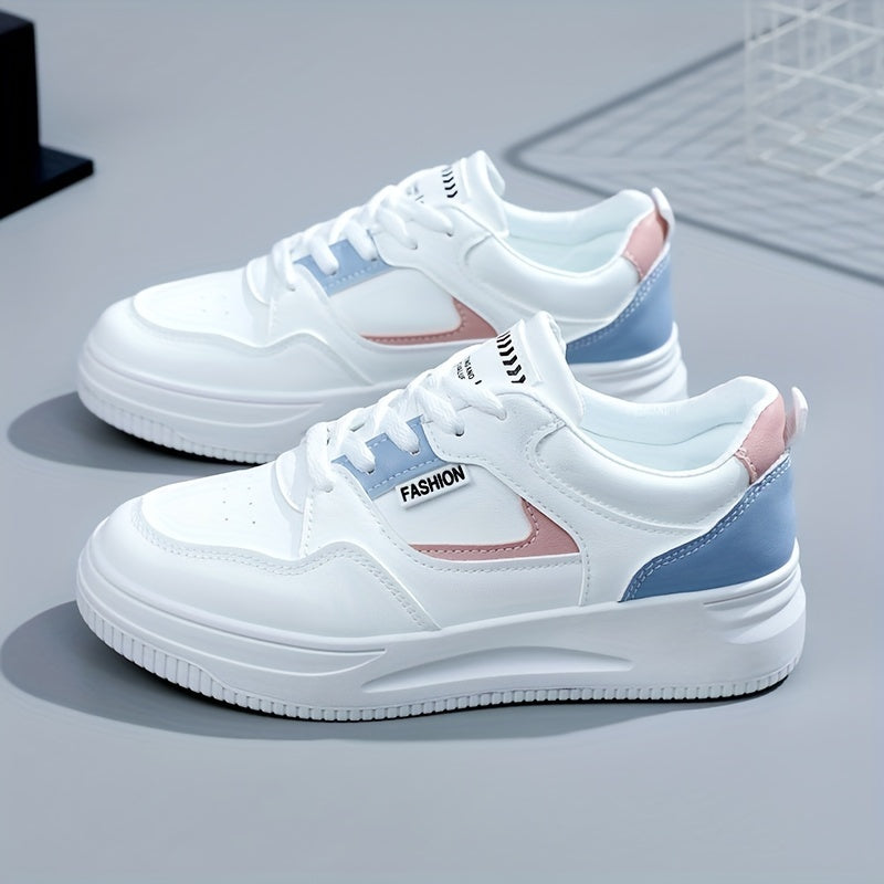 Women's Letter Patch ColorBlock Skate Low Top Sneakers CD416