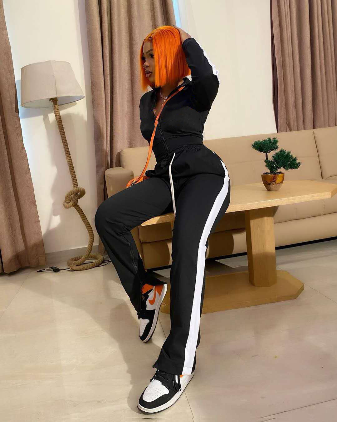 Long Sleeve Zipper Sports Knitted Top & Pant Sets