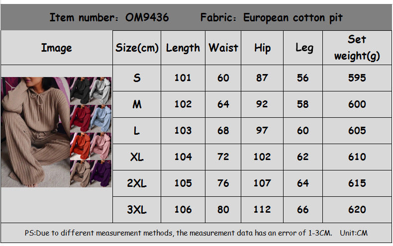 Long Sleeved Loose Hooded Casual Set for Women CD596