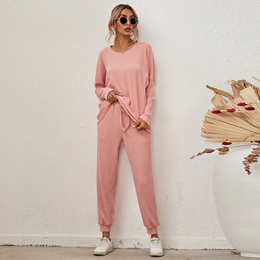 Solid Loose Fitting Casual Suit Home Pajamas Set CD601