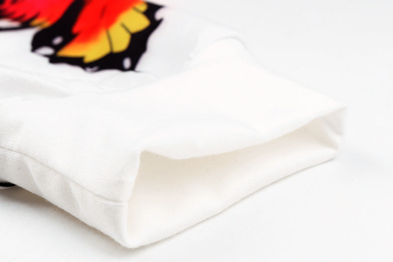 Butterfly Print Hooded Casual Sweatshirt Set For Women CD604