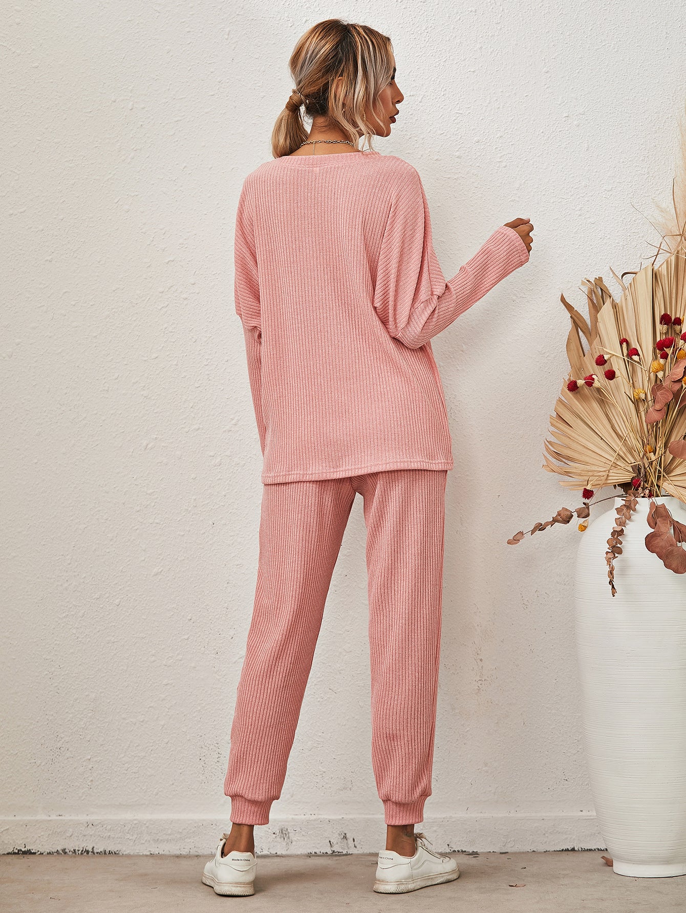 Solid Loose Fitting Casual Suit Home Pajamas Set CD601