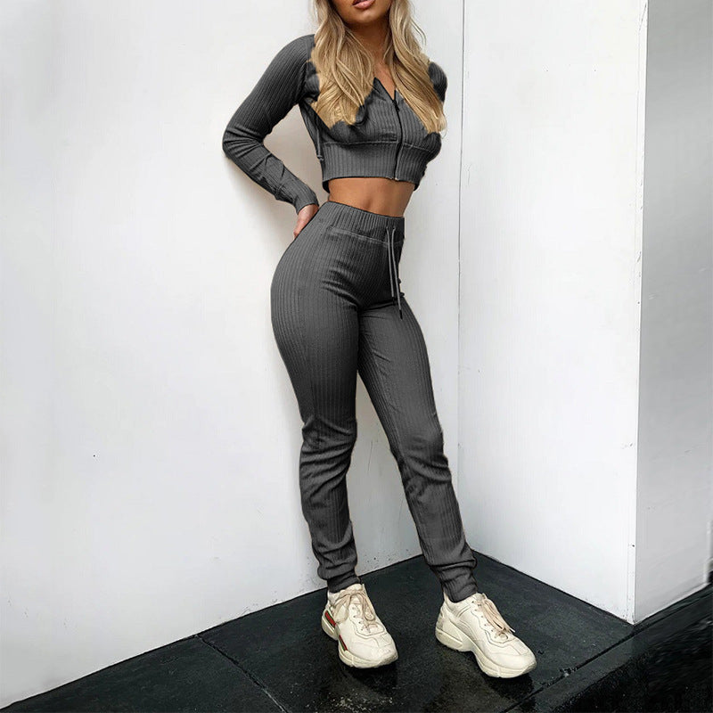 Hooded Long Sleeve Slim Fit Sports Set CD621