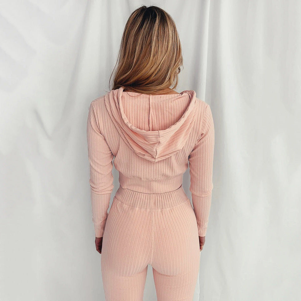 Hooded Long Sleeve Slim Fit Sports Set CD621