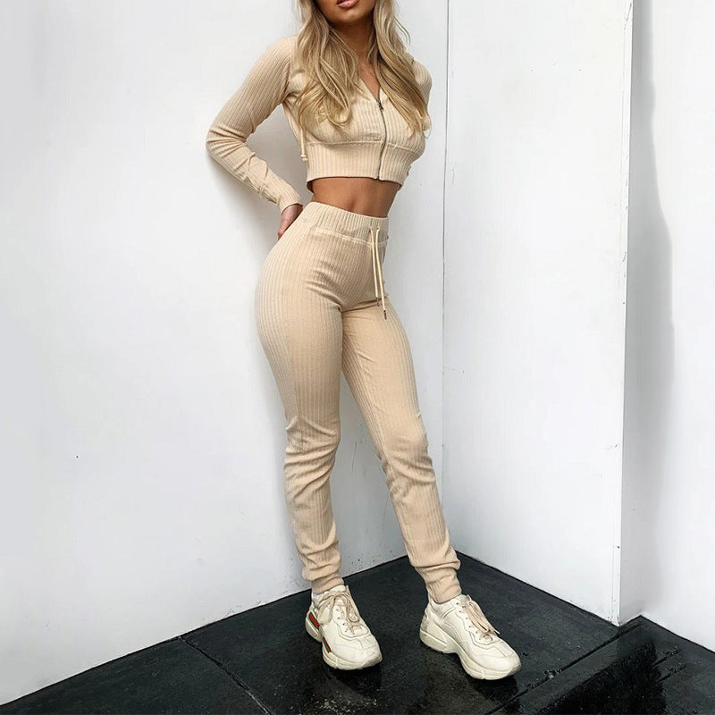 Hooded Long Sleeve Slim Fit Sports Set CD621