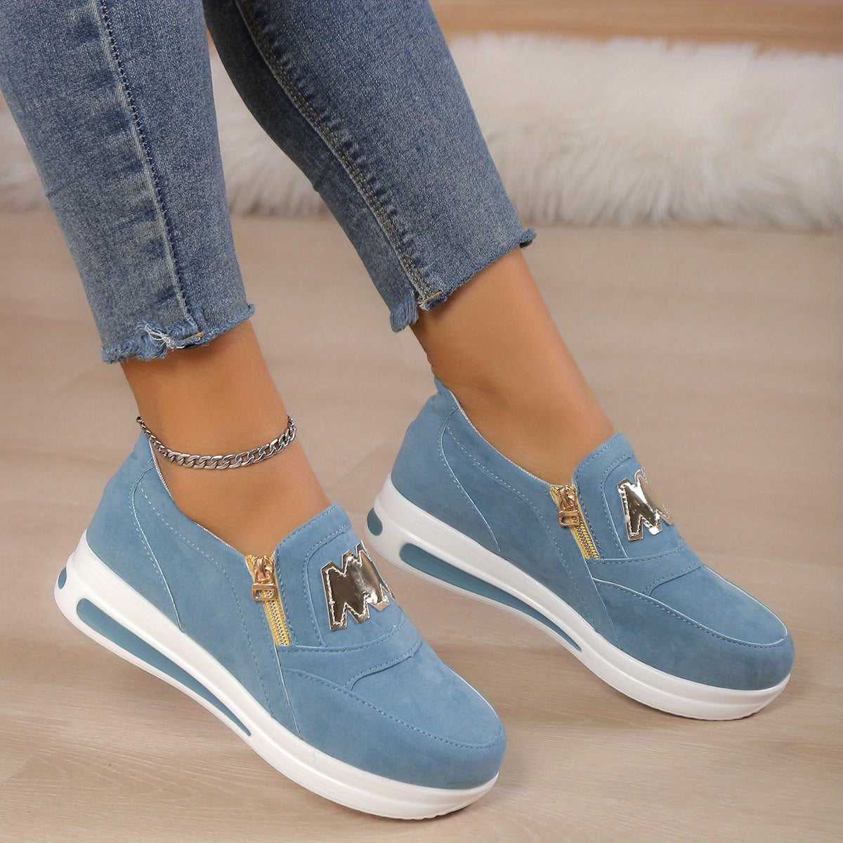 Women's Casual Platform Slip on Running Sneakers CD421