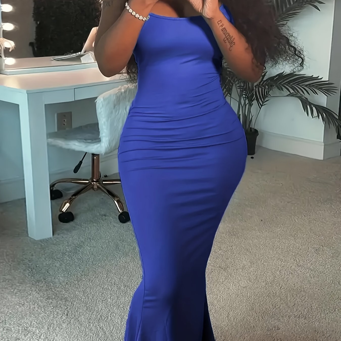 Women's Sexy Backless Bodycon Maxi Dress CD182
