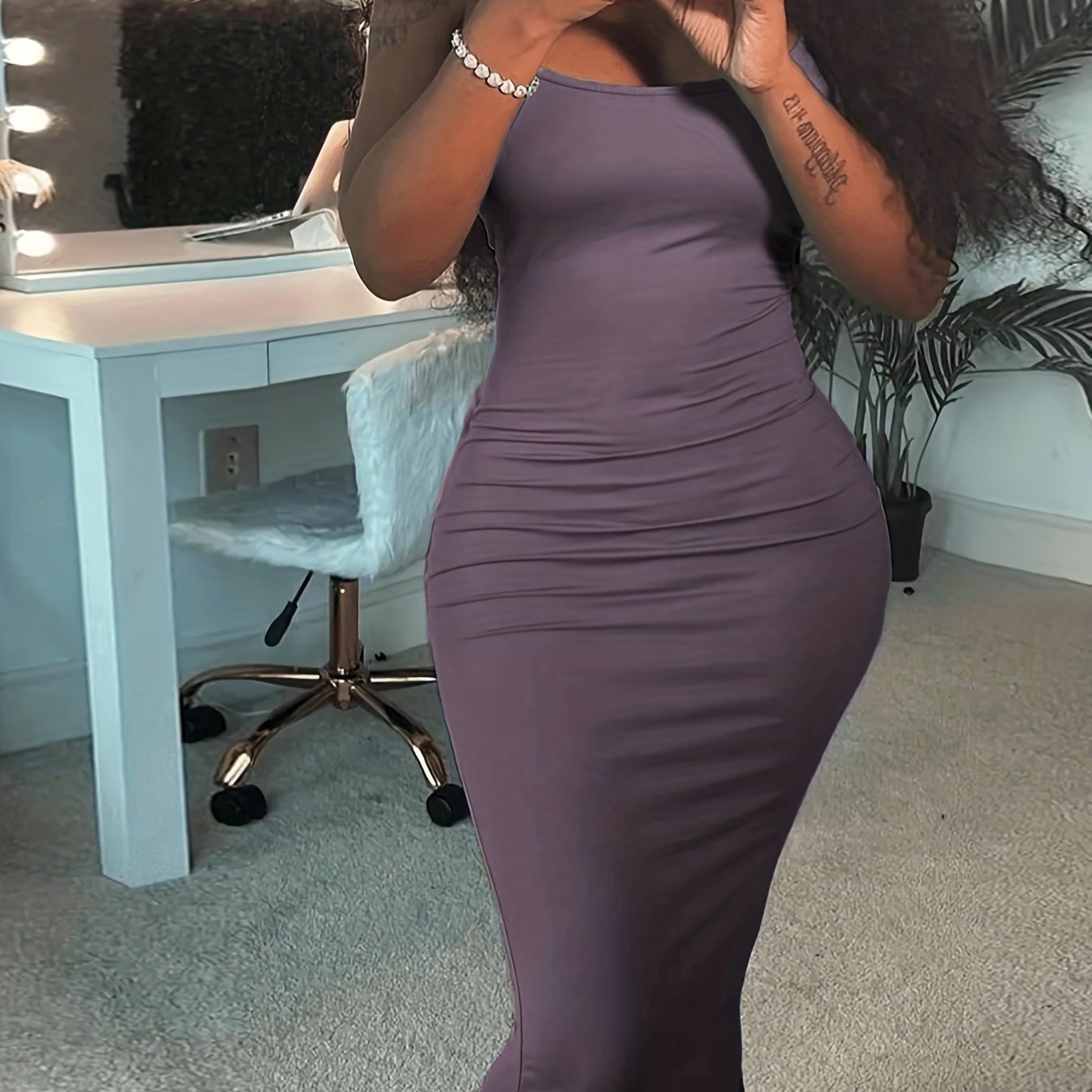 Women's Sexy Backless Bodycon Maxi Dress CD182