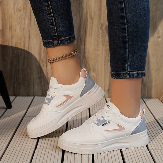 Women's Letter Patch ColorBlock Skate Low Top Sneakers CD416