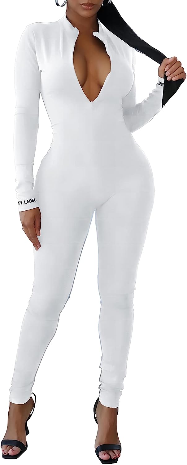 Women's Sexy Bodycon Jumpsuit Zipper One Piece Romper CD481