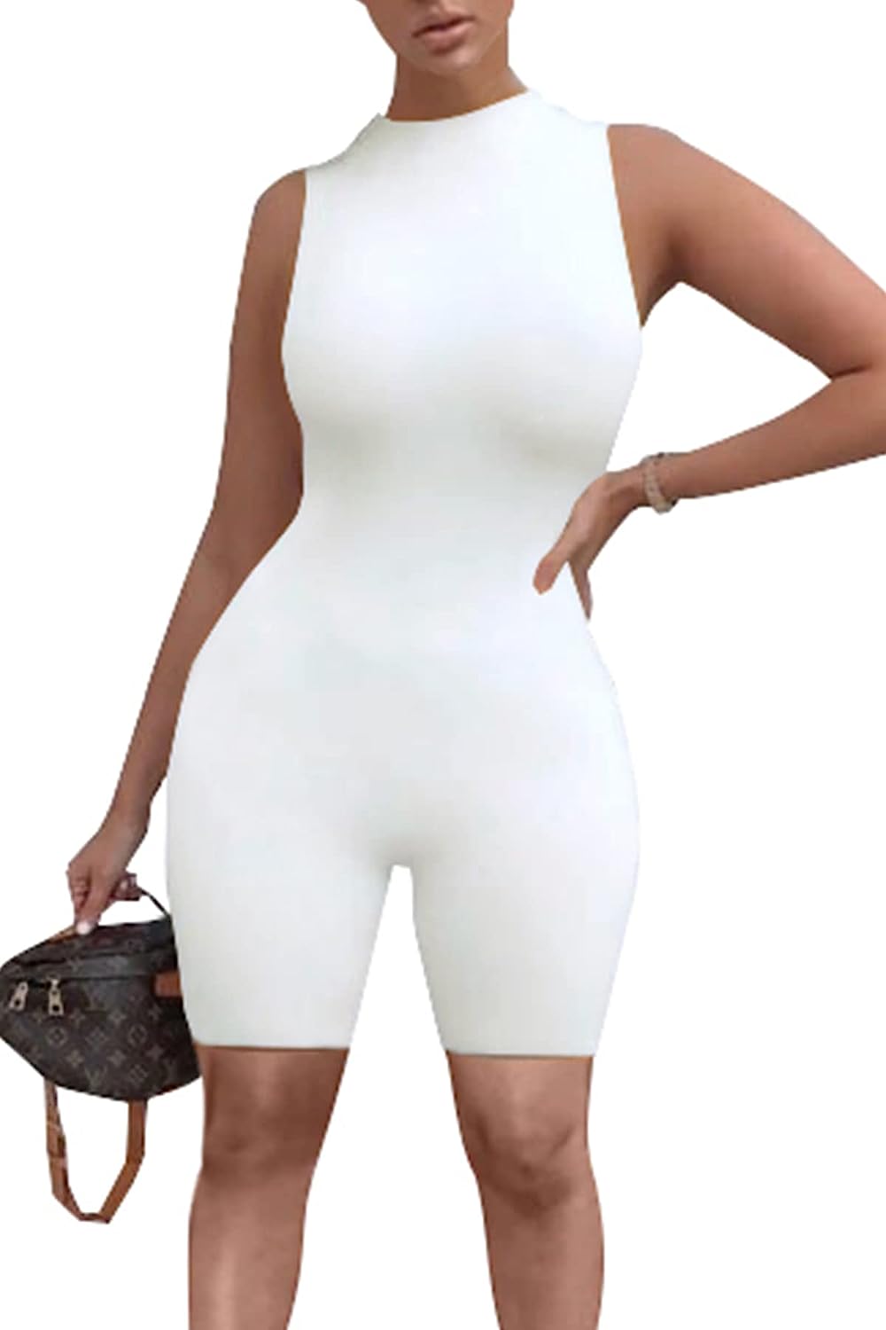 Women's Stretchy Tank Slim Fit Romper Jumpsuit CD483