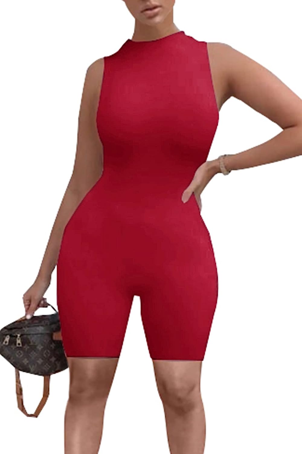 Women's Stretchy Tank Slim Fit Romper Jumpsuit CD483
