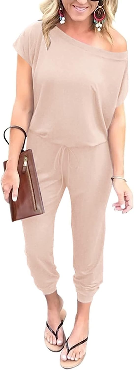 Women's Loose Off Shoulder Elastic Stretchy Jumpsuit CD465