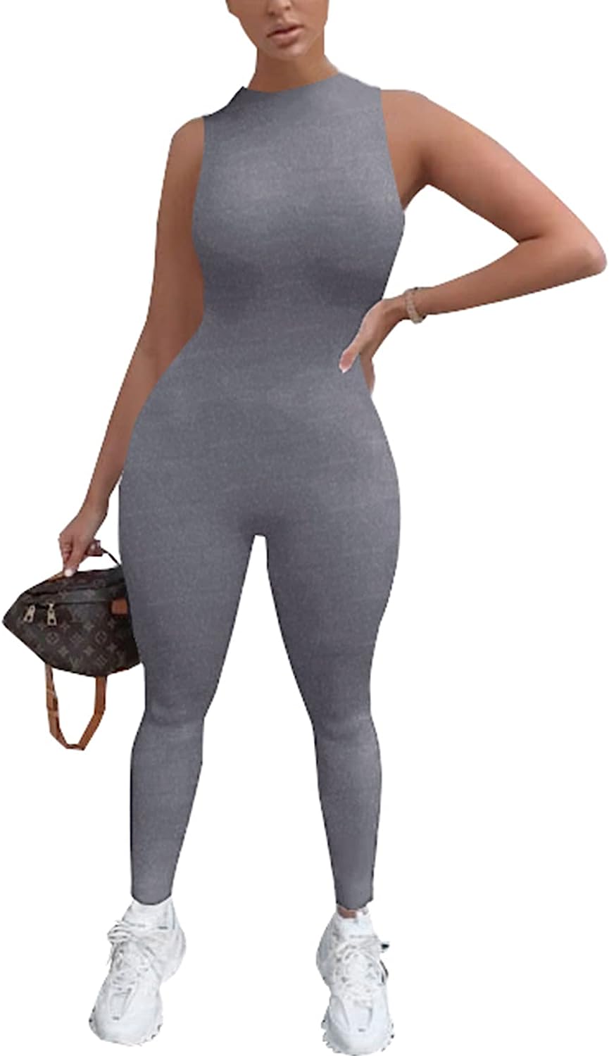 Women's Stretchy Tank Slim Fit Romper Jumpsuit CD483