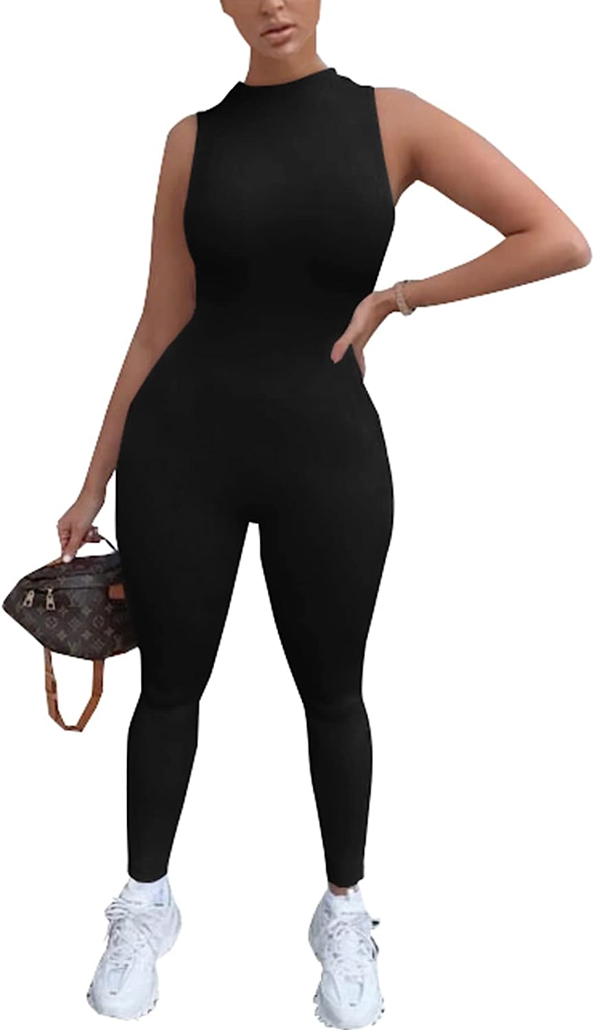 Women's Stretchy Tank Slim Fit Romper Jumpsuit CD483
