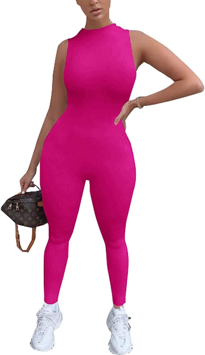 Women's Stretchy Tank Slim Fit Romper Jumpsuit CD483