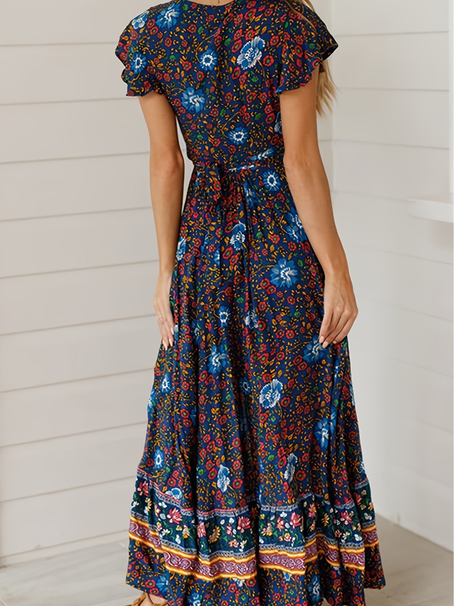 Floral Print Bohemian Maxi Dress Summer CD191