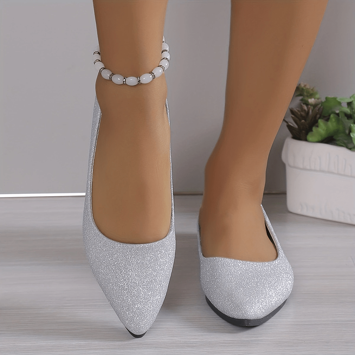 Women's Bling Ballet Flats Pointed Toe Dress Flats CD433