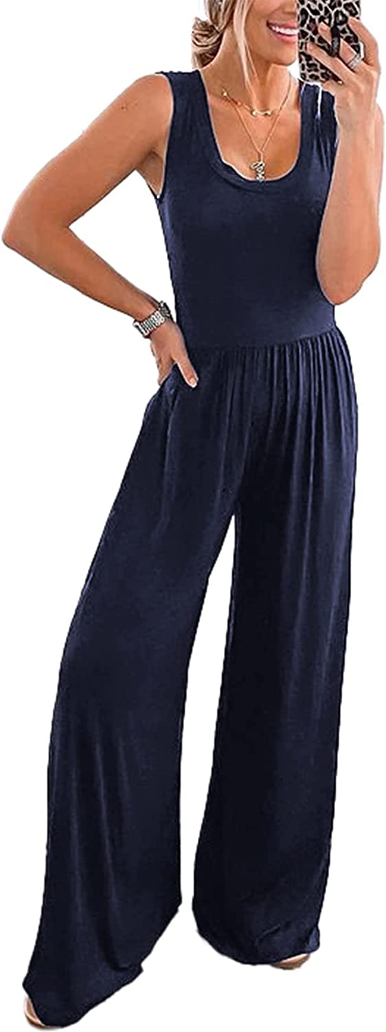 Women’s Sleeveless High Waist  Long Pants Jumpsuits CD477