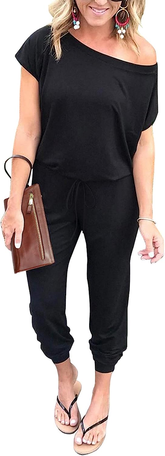 Women's Loose Off Shoulder Elastic Stretchy Jumpsuit CD465