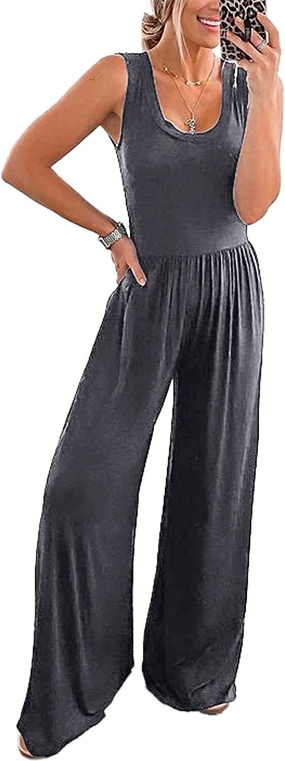 Women’s Sleeveless High Waist  Long Pants Jumpsuits CD477